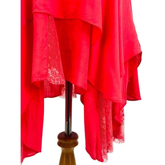 VERY RARE Free People Rose Layered Lace Trim Mini Slip Dress | Boho Balletcore S - Picture 4 of 16